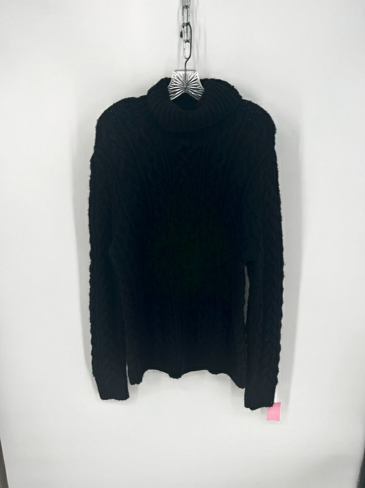 RALPH LAUREN PURPLE LABEL Size L Black Cashmere Turtleneck Sweater