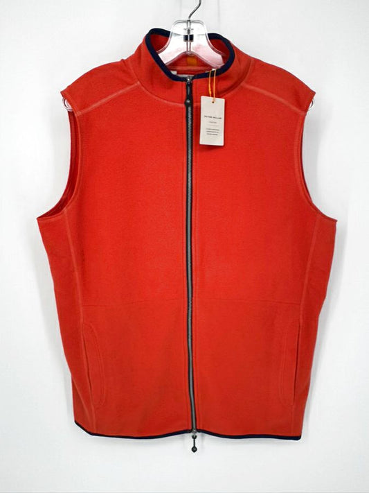 PETER MILLAR Size M Orange Fleece Vest NWT