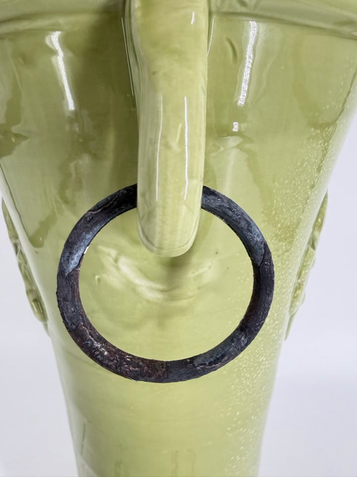 Green Ceramic Lamp w/ Handles