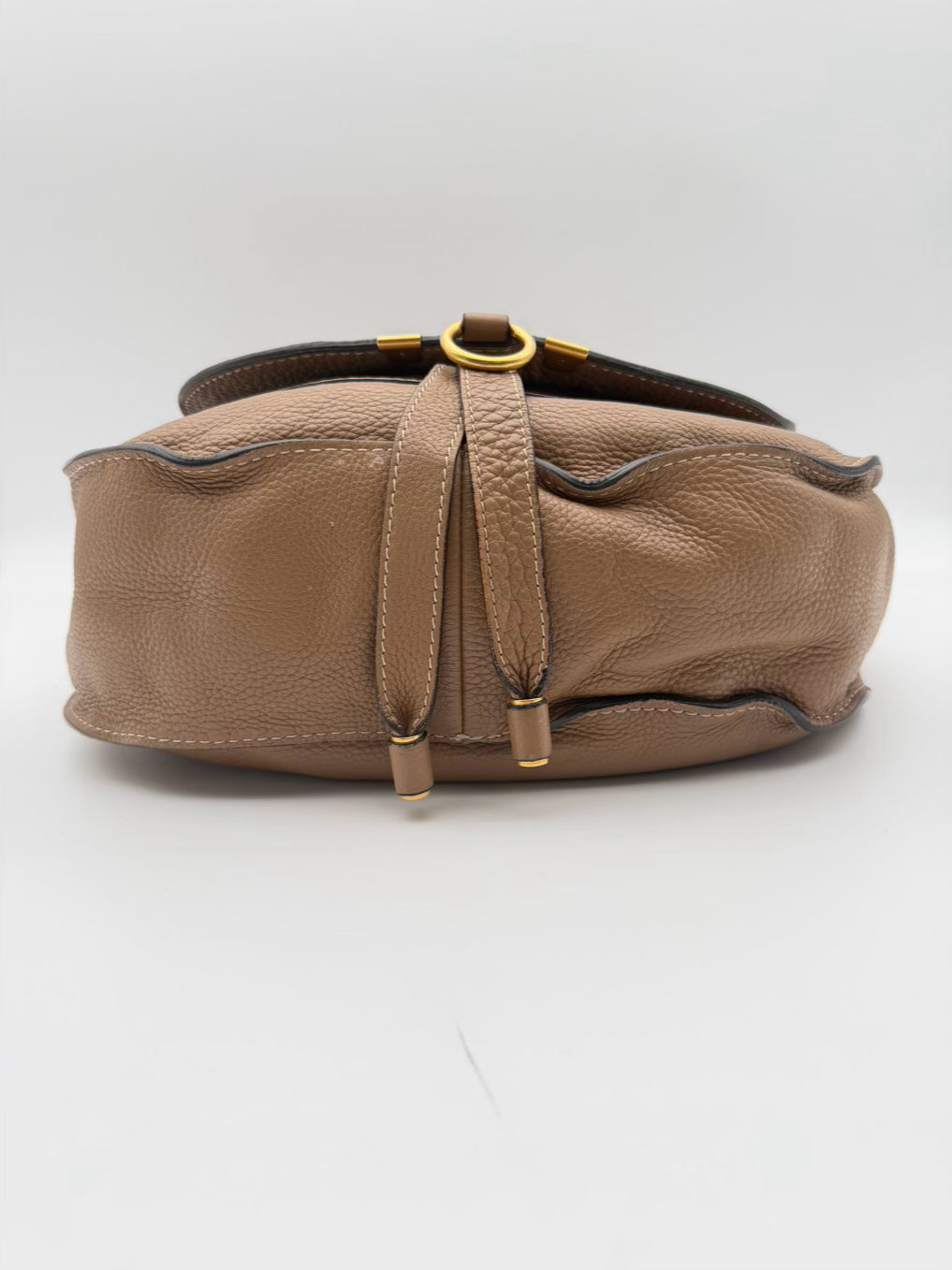 CHLOE Marcie Hobo Taupe Leather Bag
