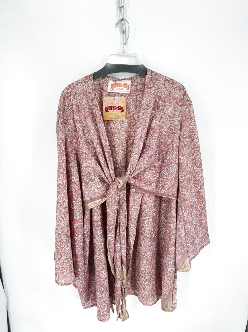 KANTHA BAE Size Wmn's Free Size Mauve Floral Kimono Top
