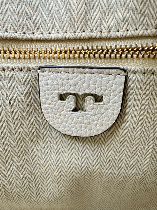 TORY BURCH Cream Leather Purse