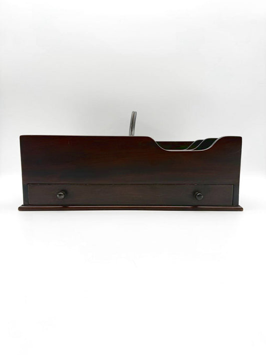 FROELICH FURNITURE Mahogany Organizer Desk Accessory w/ Drawer
