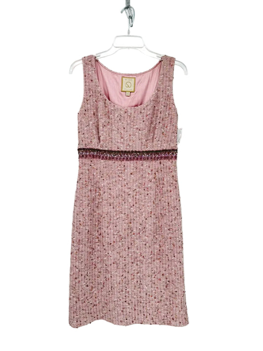 ST. JOHN COUTURE Size 6 Pink Knit Bead Detail Sleeveless Dress
