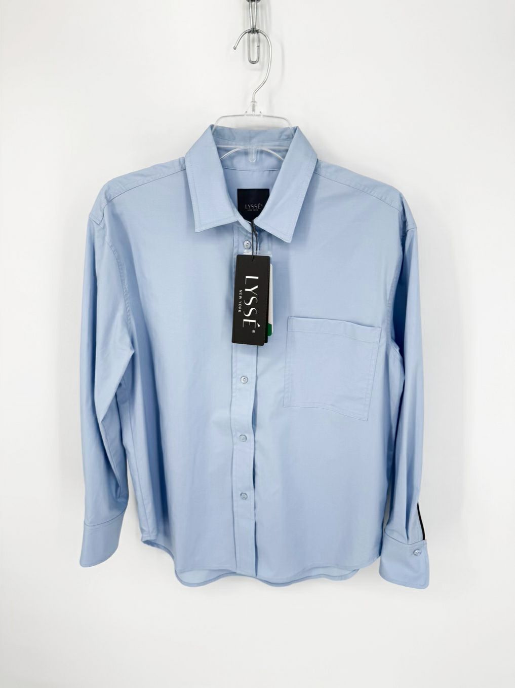 LYSSE Size M Powder Blue Blouse NWT