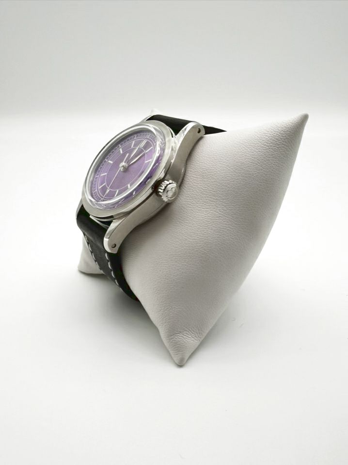 BODERRY Purple Stainless Steel Leather Automatic Watch