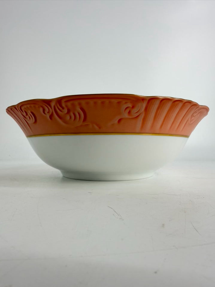 MOTTAHEDEH Peach & White Ceramic Vista Alegre Bowl