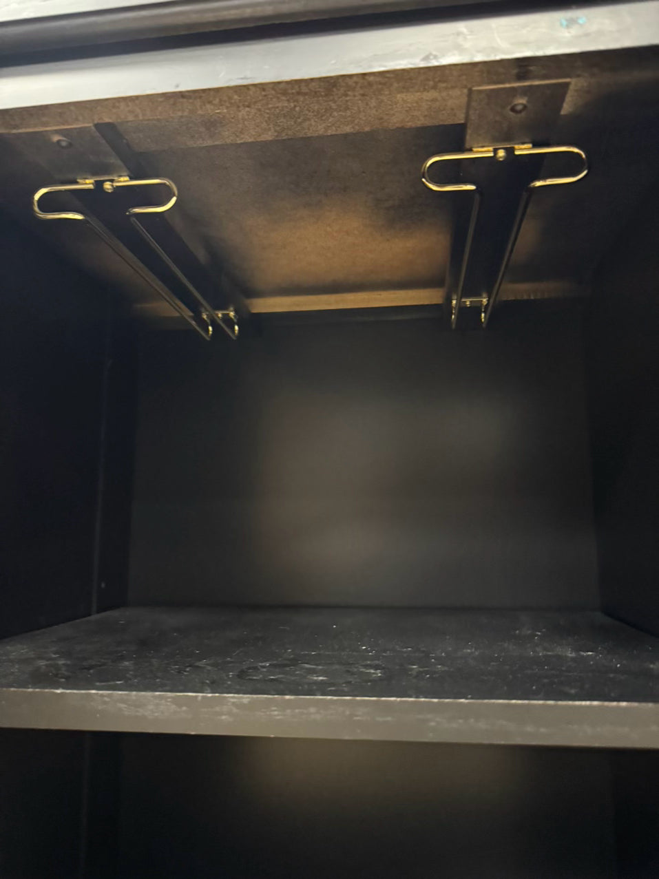 LAURA ASHLEY HOME Black Wood Cabinet w/ Wine Rack