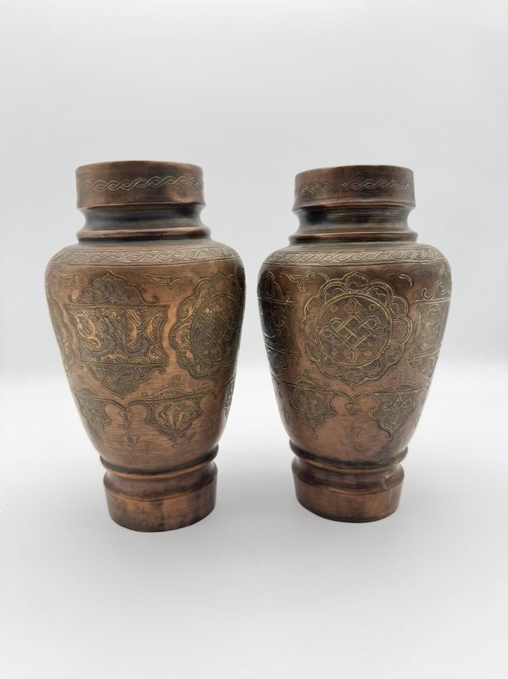 Metal Embossed Pair Of Jars