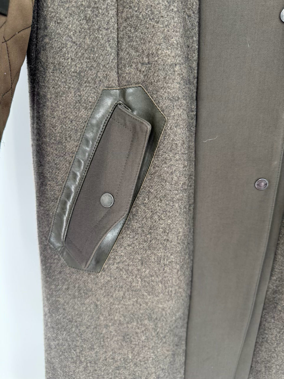 BELSTAFF Size 44 Moss Cashmere, Wool & Angora Full Length Coat