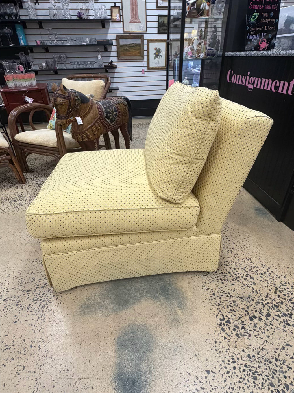 SHERRILL Yellow / Blue Pair Of Slipper Chairs