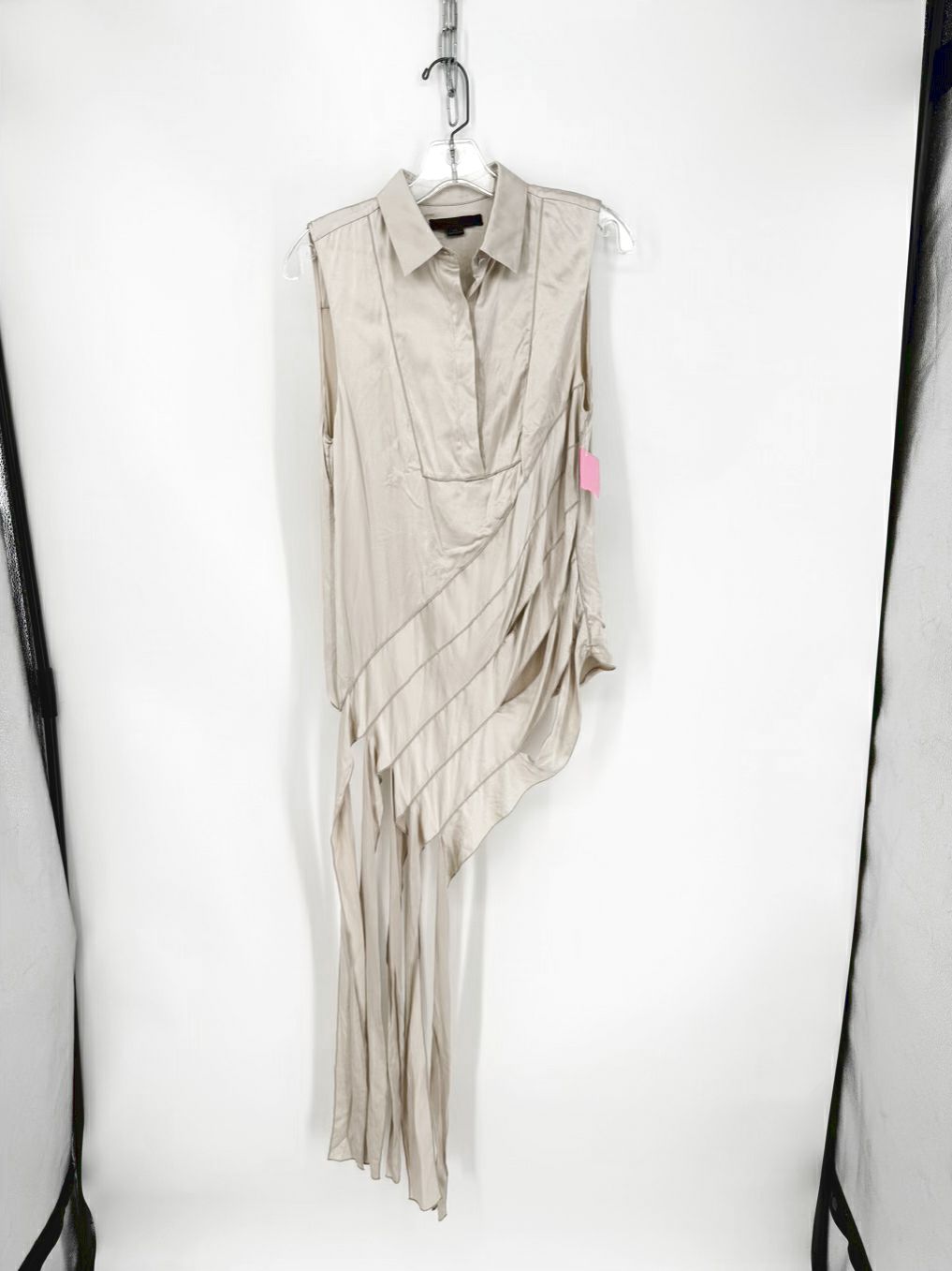 ALEXANDER WANG Size Wmn's 4 Champagne Silk Deconstructed Asymmetrical Tunic