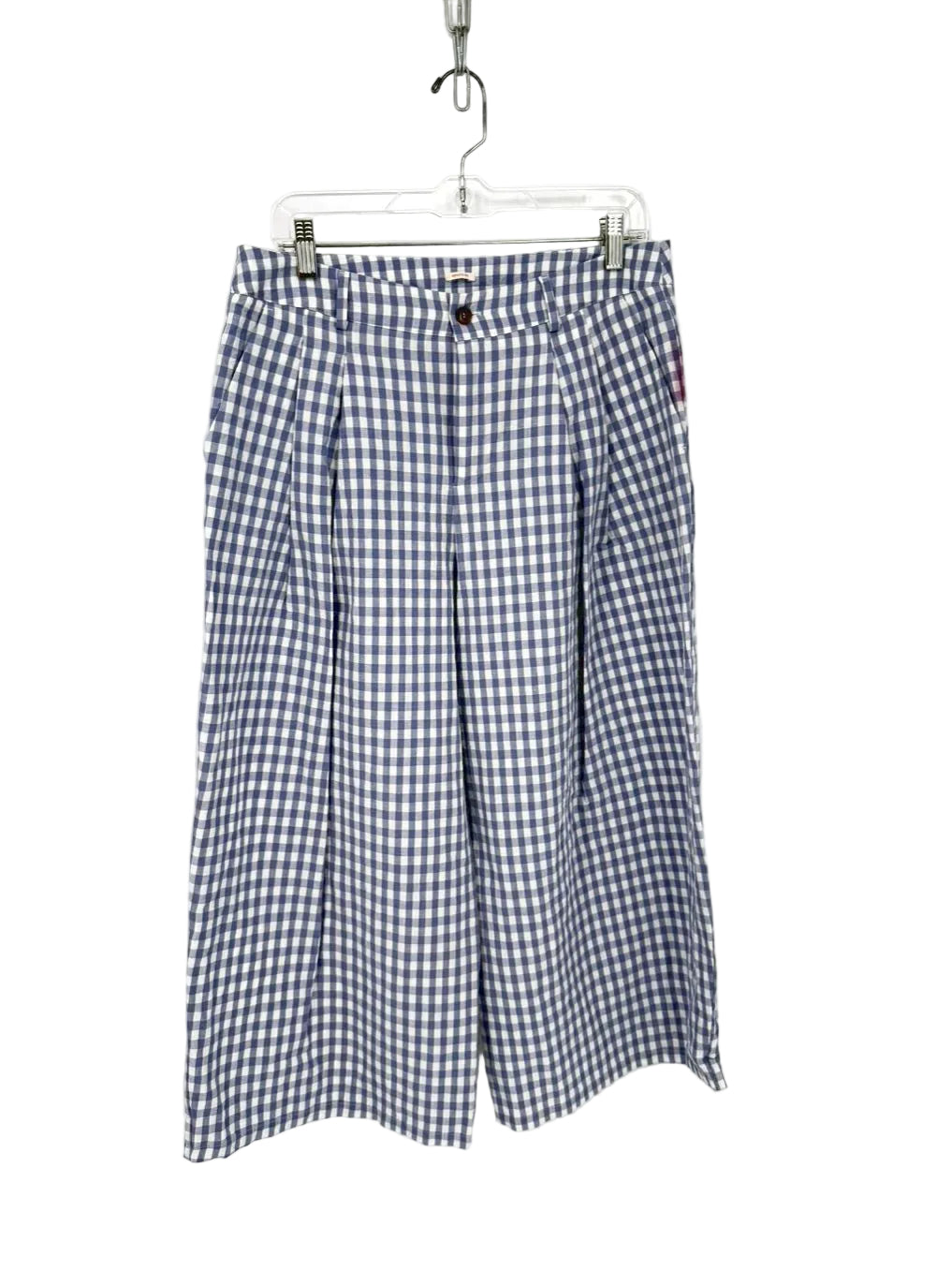 APUNTOB Wmn's Size M Blue & White Gingham Pants