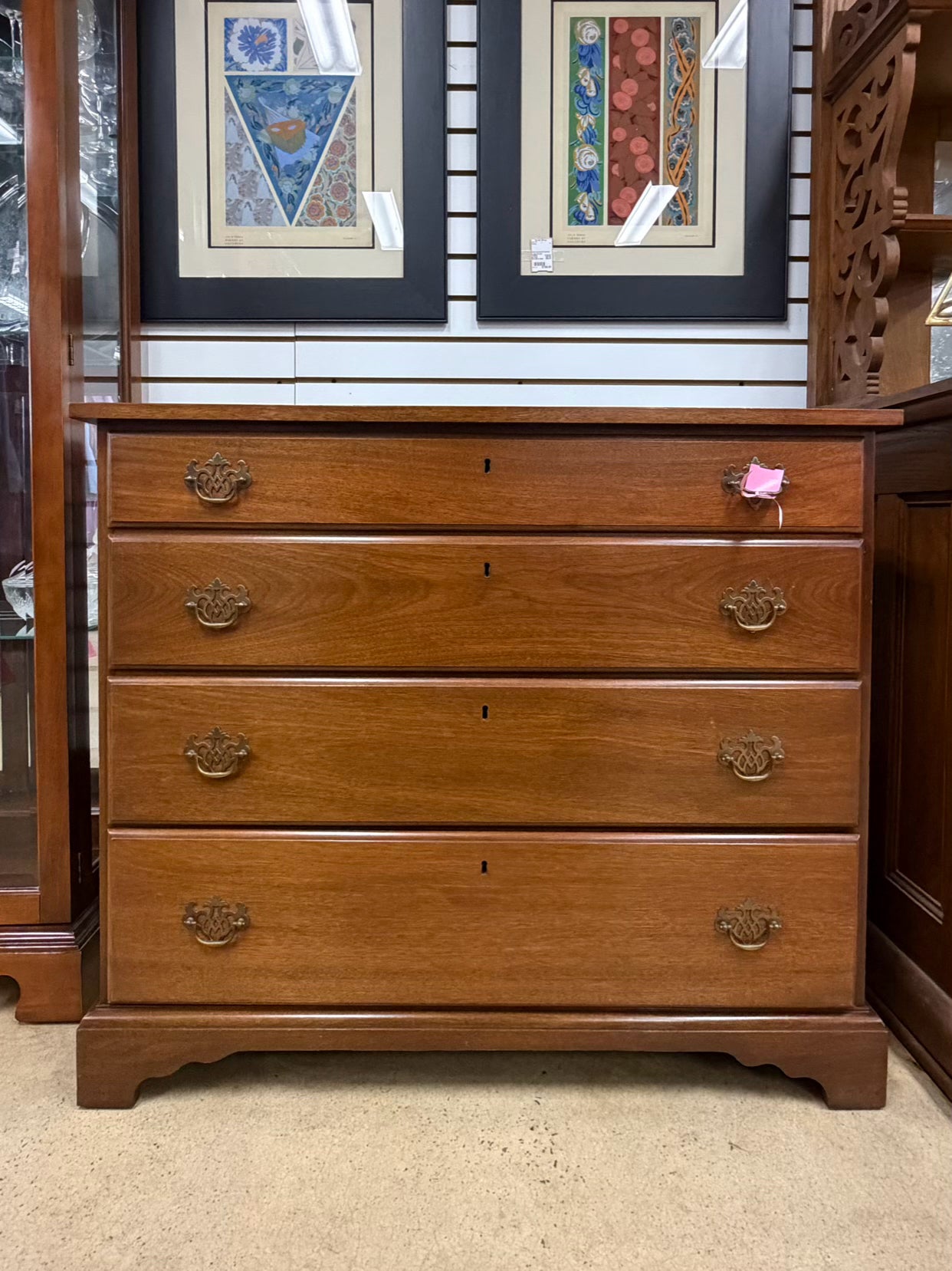 VINTAGE Mahogany 4 Drawer Chest