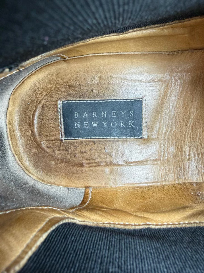 BARNEYS NEW YORK MENS Size 10.5 Black Leather Boots