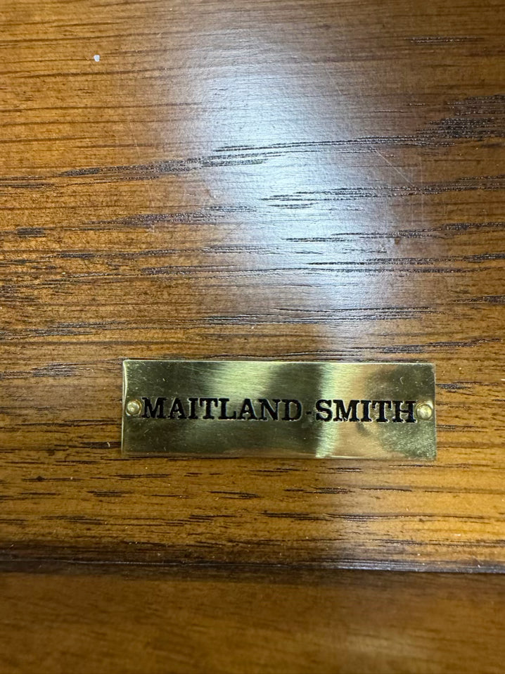 MAITLAND SMITH Wood Game Table w/ Leather Top