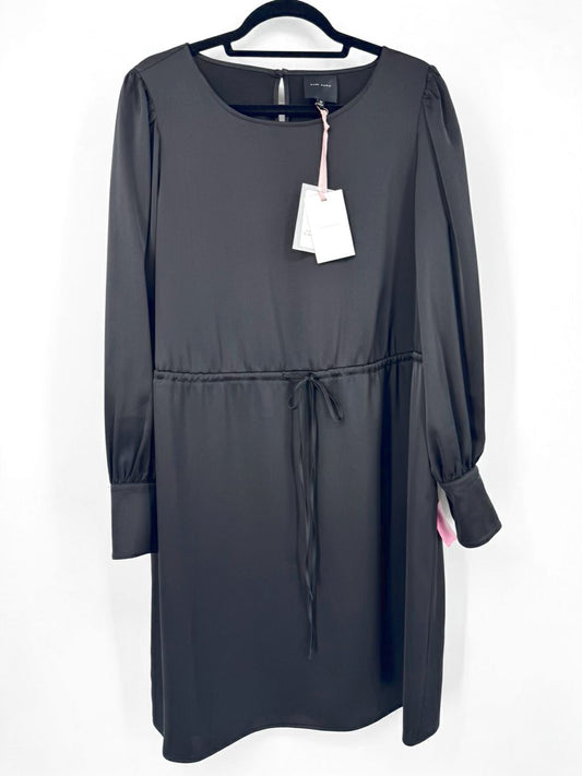 ALEX MARIE Size 12 Black Flora Satin Dress NWT