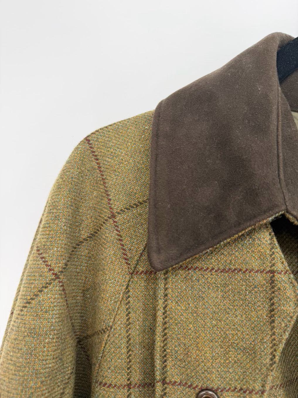 ALAN PAINE Men's Size M Green & Brown Wool Blend Tweed Waterproof Shooting Coat