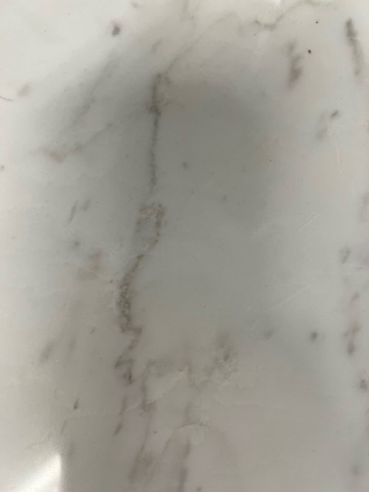 Brown & White Wood & Stone End Table