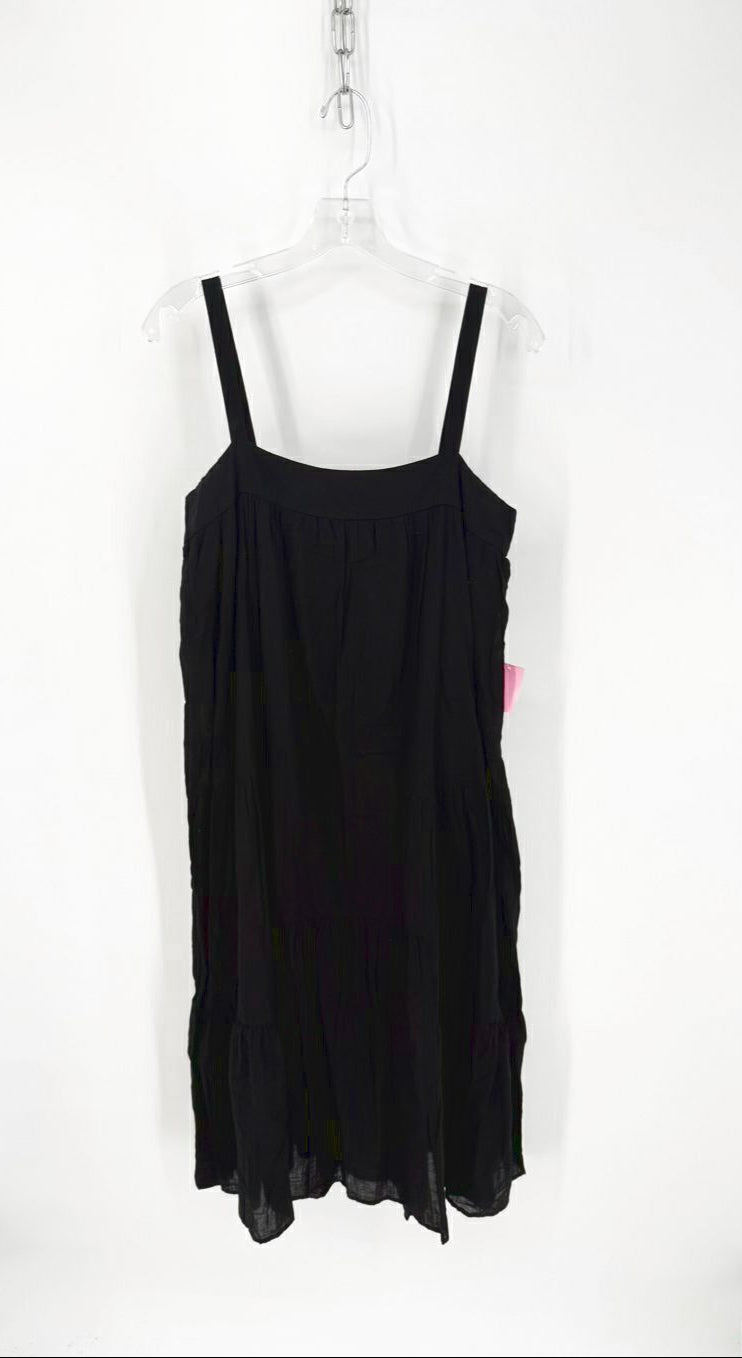 JENNI KAYNE Size M Black Cotton Linen Blend Sleeveless Maxi-Dress