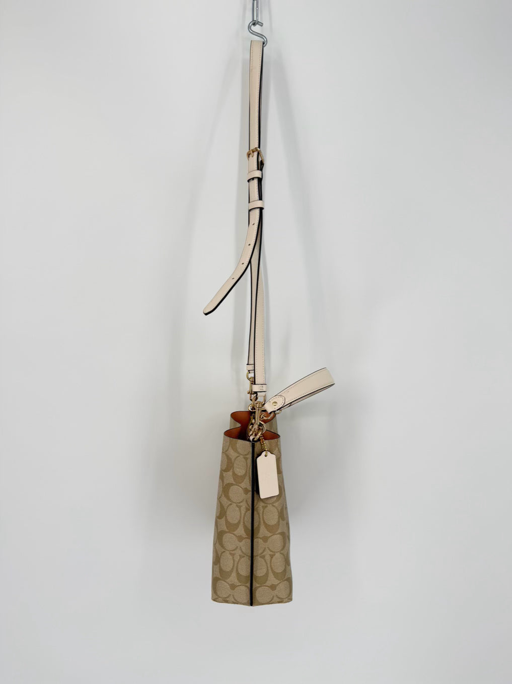 COACH Beige Coated Canvas Monogram Purse