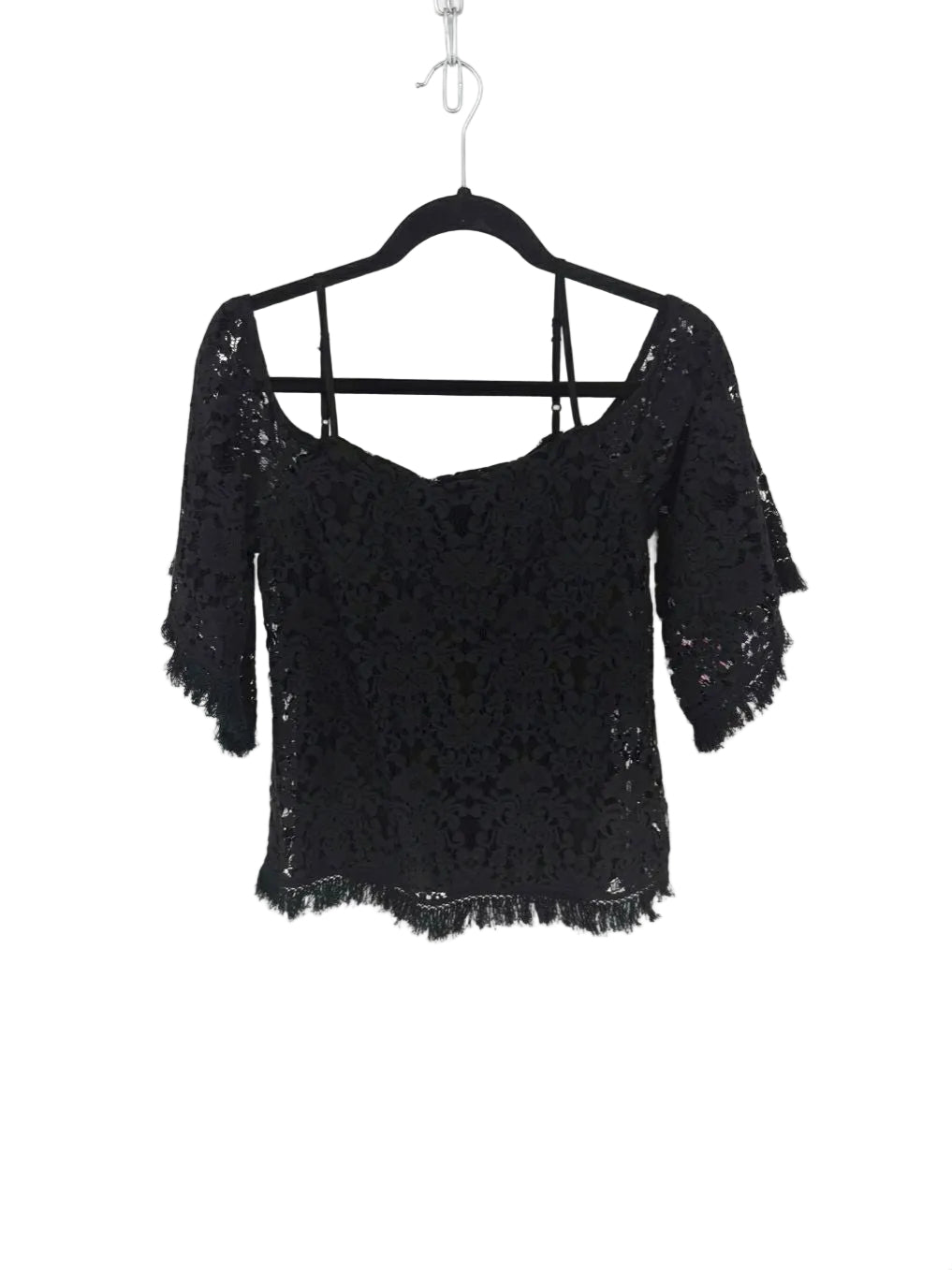 BAILEY 44 Wmn's Size XS Black Lace Knit Top NWT