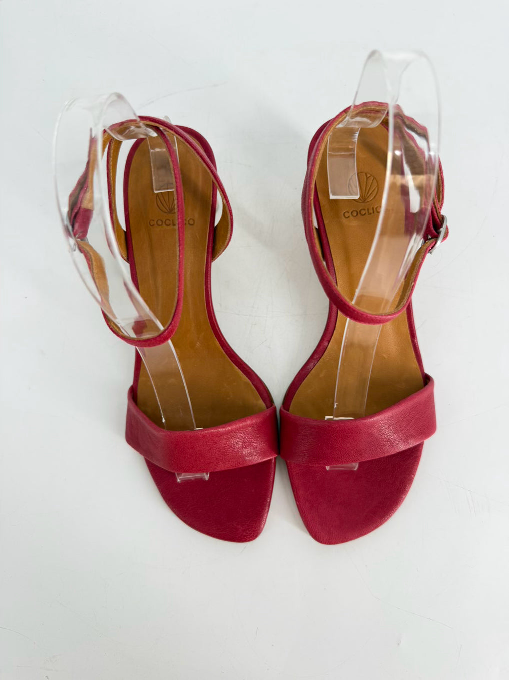 COCLICO Size 38.5 Red Leather Heels