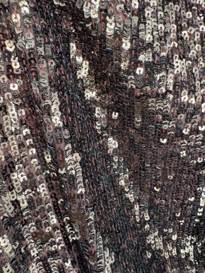 JONATHAN SIMKHAI Size 8 Brown Sequin Long Sleeve Top NWT