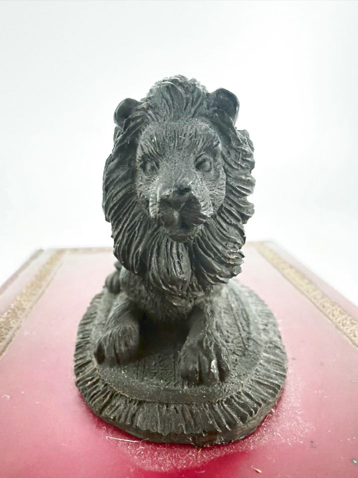 Brown, Red & Bronze Lion Figure
