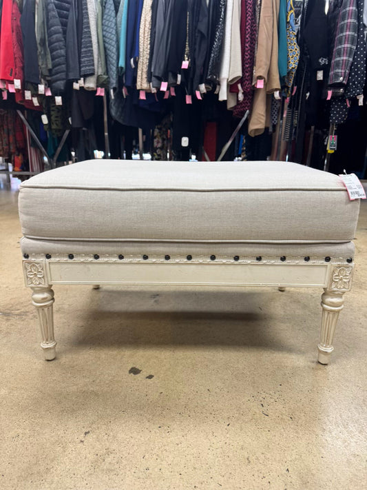 ETHAN ALLEN Cream French Foot Stool