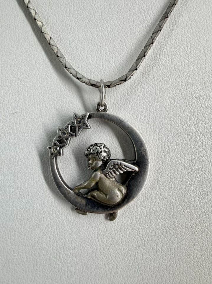 STERLING SILVER Angel Necklace & Bracelet set