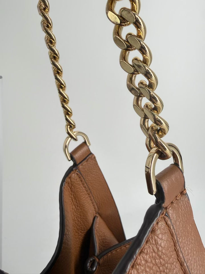 MICHAEL KORS Newbury Acorn Leather Medium Chain Shoulder Tote