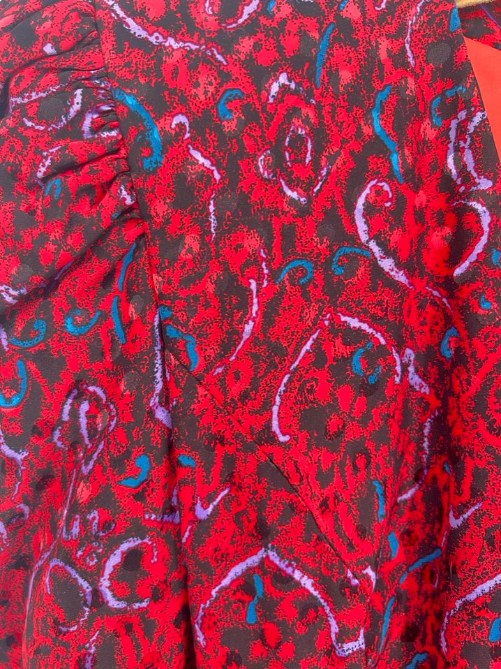 VINTAGE RAUL BLANCO Size 8 Red Silk Blazer