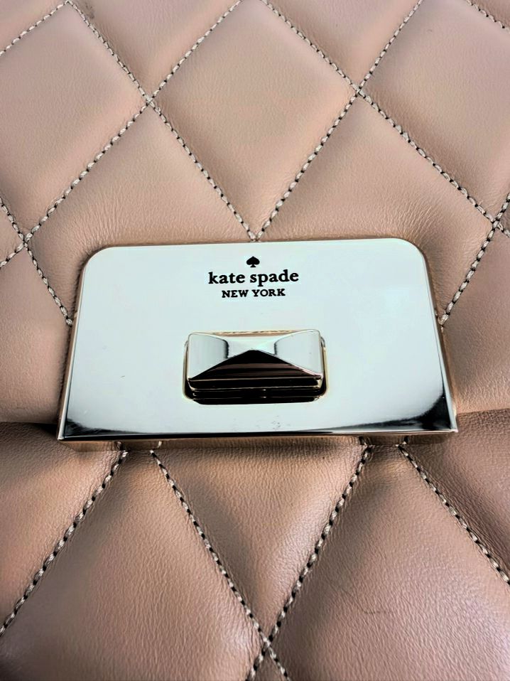 KATE SPADE Buff Leather Quilted Crossbody Bag