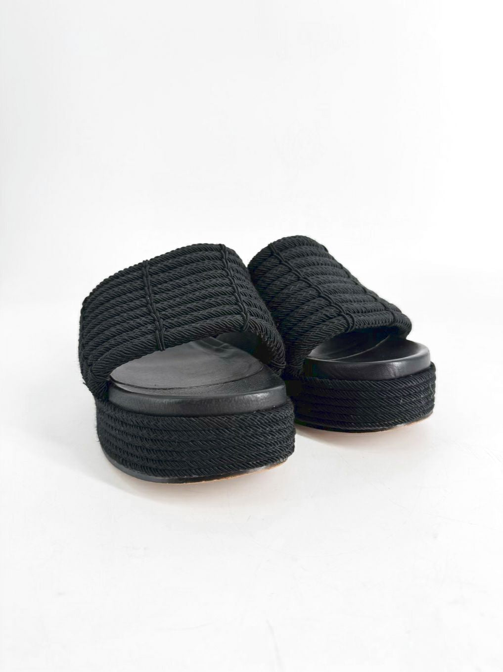 VINCE Size 40 Black Mesh Platforms