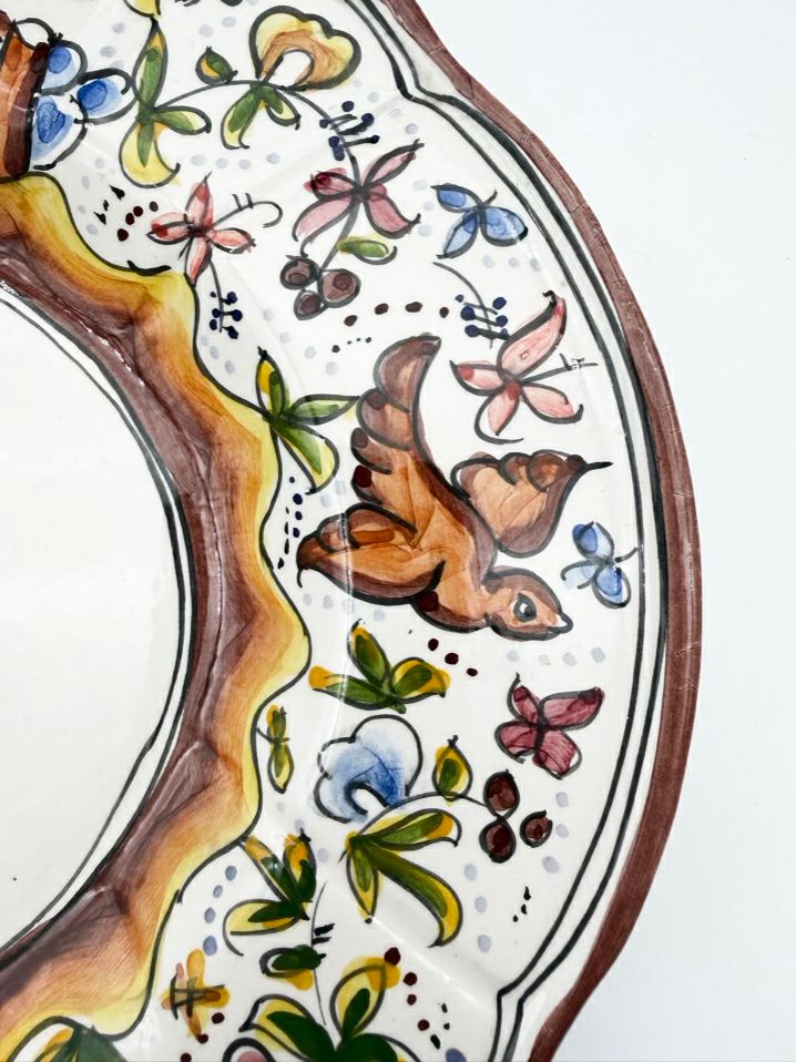 HOLU PORTUGAL Brown & Yellow Pottery Hand Painted Soup Tureen