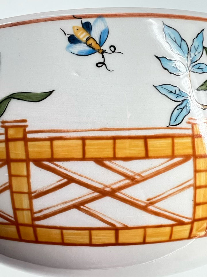TIFFANY Multi Colored Porcelain Chinese Fence Bowl