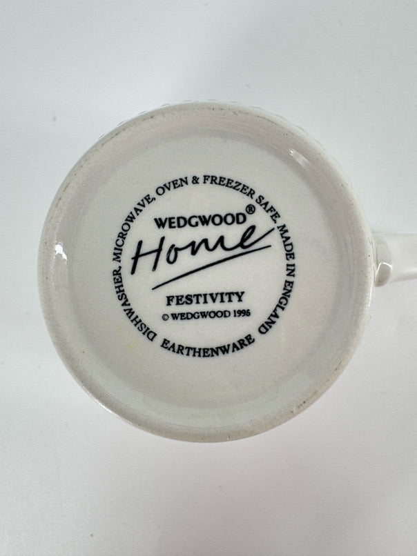WEDGWOOD White Earthenware "Festivity" Set of 6 Mugs