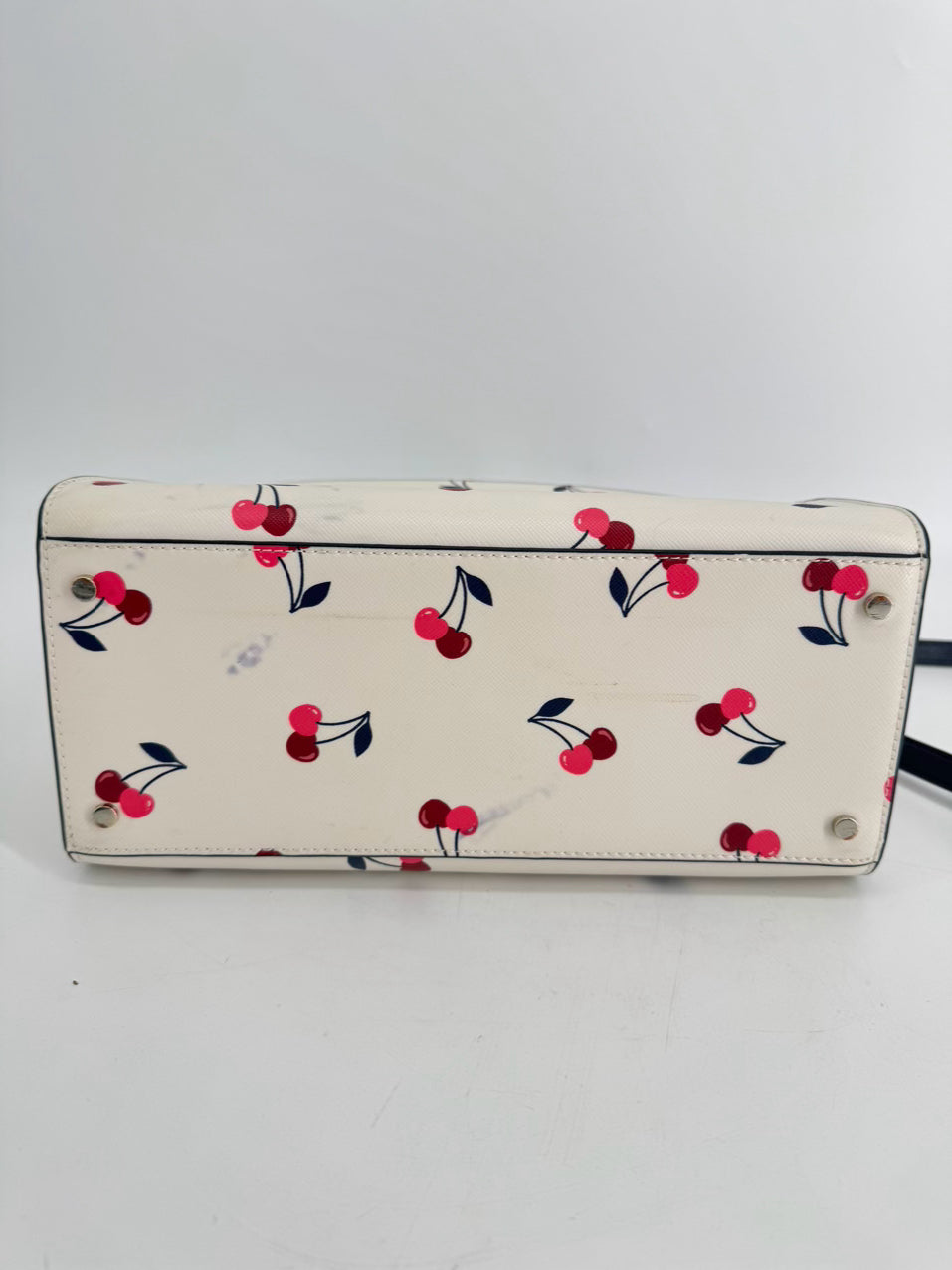 KATE SPADE Cream, Pink & Blue Leather Cherries Purse