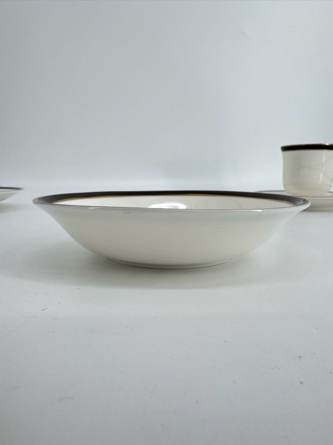 MIKASA White & Black China Dinnerware Set for 12