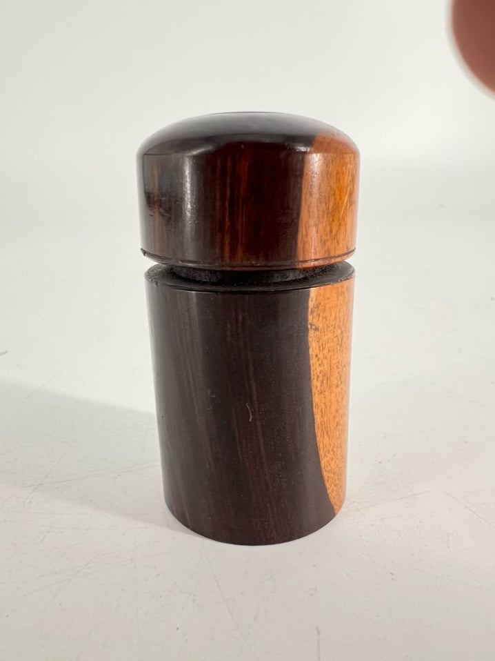 ANTIQUE Brown Wood Victorian Rosewood Ink Well