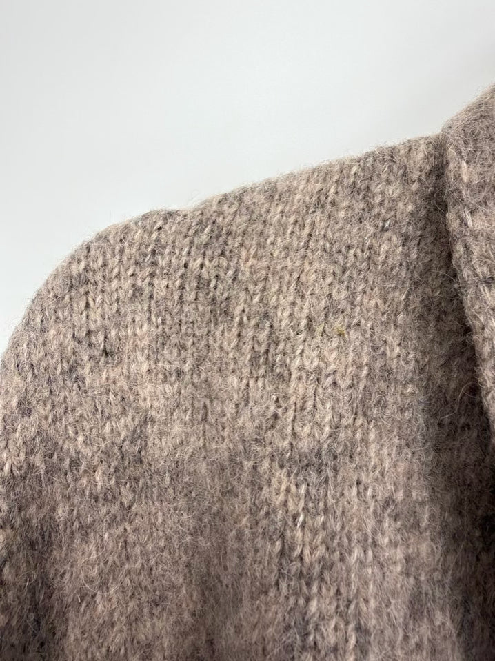 LAUREN MANOOGIAN Wmn's Size O/S Taupe Alpaca Blend Open Front Cardigan