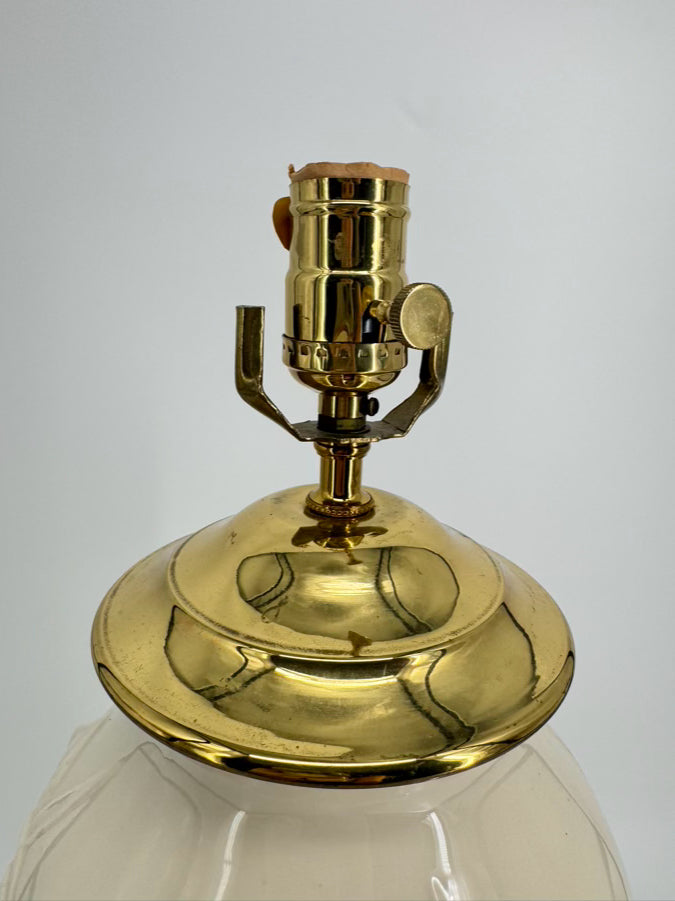 LENOX Cream Porcelain Raised Flower Design Lamp