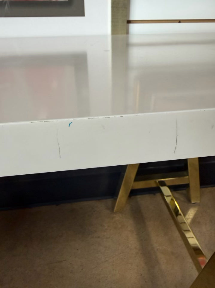 Gold Cross Base Desk w/ White Top