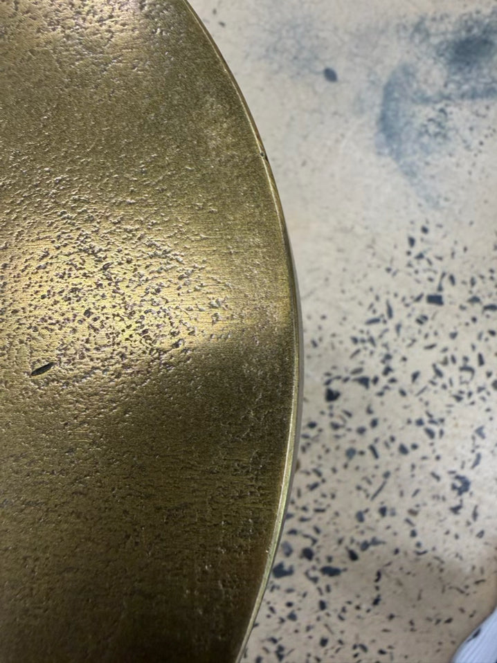 POTTERY BARN Brushed Gold Metal Occasional Table