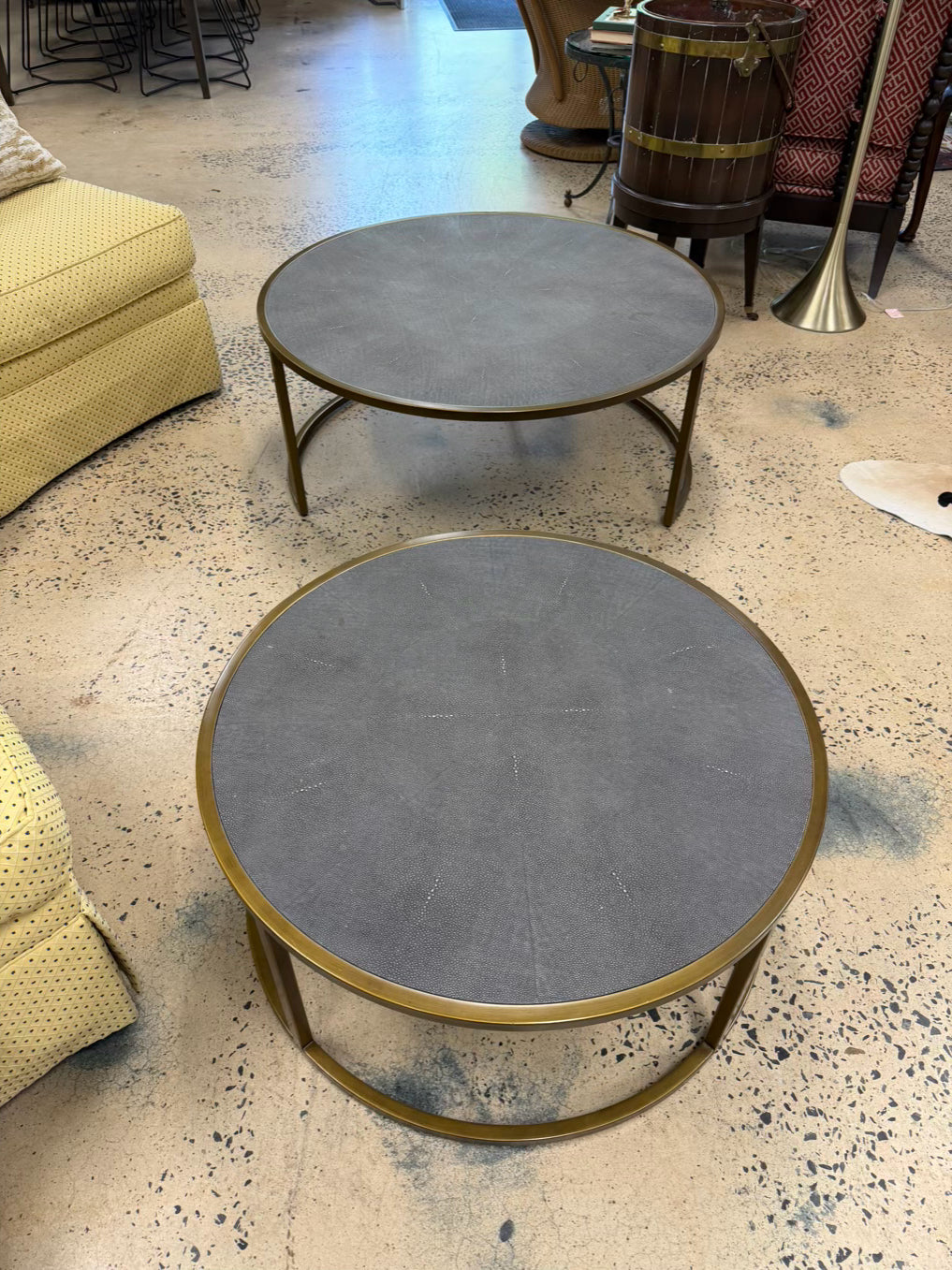 FOUR HANDS Gold & Gray Metal Nesting Coffee Tables
