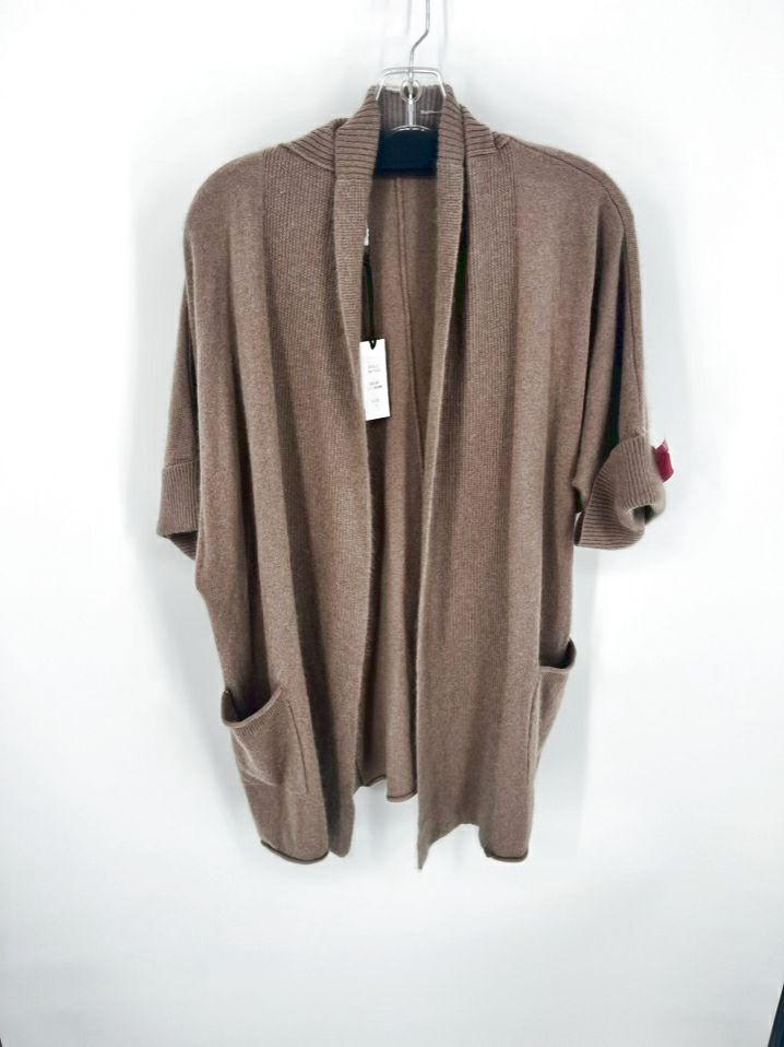 SYMPHONY + NOTE Size L Mushroom Cashmere Cardigan NWT