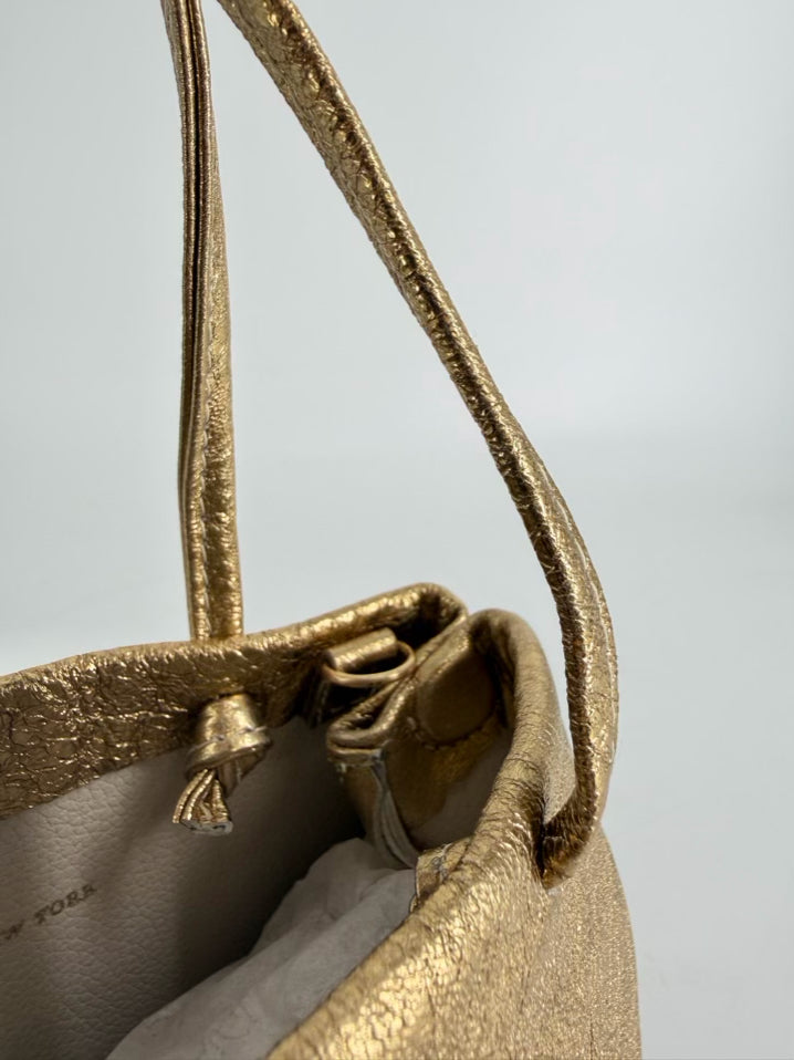GIGI NEW YORK Gold Leather Sydney Mini Shopper Evening Bag NWT