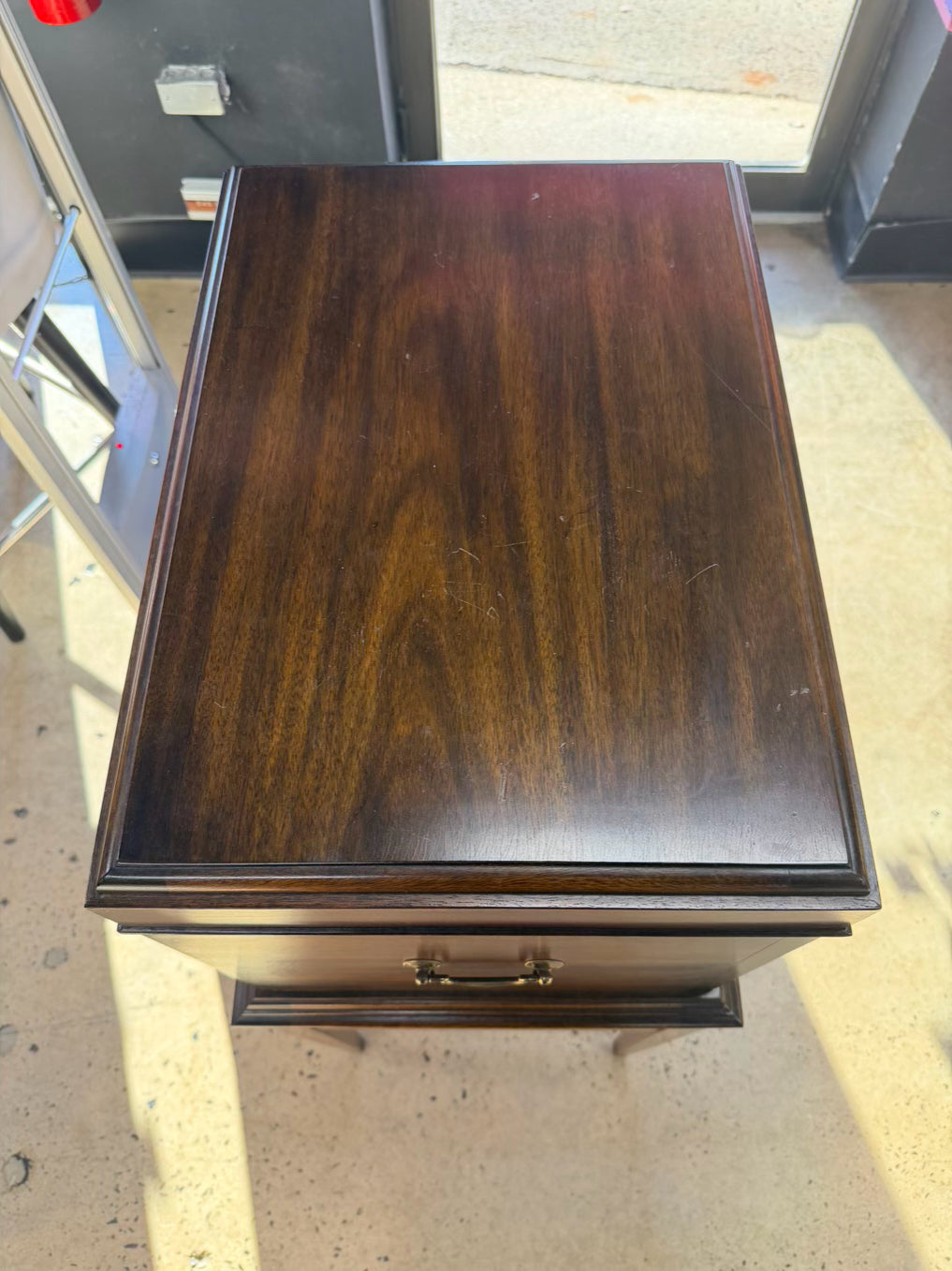 VIRGINIA GALLERIES Brown Wood Federal Silver Chest