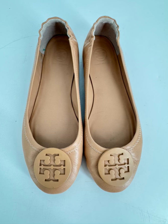 TORY BURCH Size 8 Nude Leather Flats